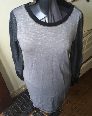 Banana Republic factory gray & black weekender sweatshirt dress thumbnail 1