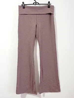 Victoria's Secret PINK All-Day Foldover Flare Leggings -Cocoa Heather - Size L.R thumbnail 2