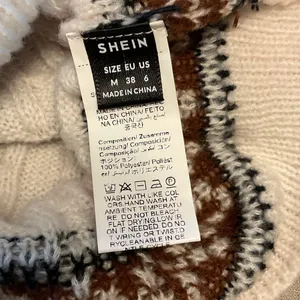 SHEIN Cream and Red Reindeer Pattern Sweater thumbnail 6