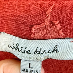 White Birch Rust Red Eyelash Textured Oversized Top Large Fall Season thumbnail 3