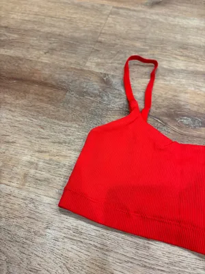 Red aerie ribbed bra  thumbnail 2