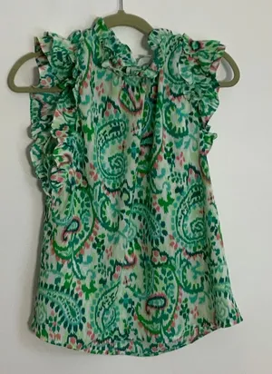 THML Green Paisley Blouse size medium thumbnail 1