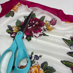 ECHO Vintage Silk Scarf Pink White Floral Square 30.5” thumbnail 5