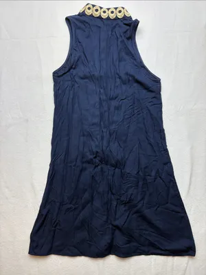 Lilly Pulitzer size 2 Navy Sleeveless Shift Dress xs Gold Decorative Placket thumbnail 10