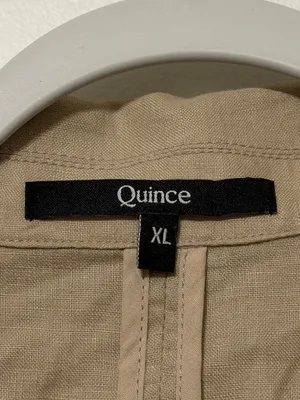 Quince 100% European Linen Blazer Size XL Neutral Khaki Driftwood Tan thumbnail 3