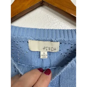 Pinch Light Blue Bow Print Short Sleeve Sweater Top Size‎ Small thumbnail 3