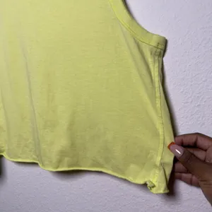 Lululemon Women Cotton Crop Tank Top 4 Electric Lemon Classic-fit Workout Gym thumbnail 6