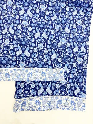 BedHead 3/4 Sleeve Classic PJ Set Bloomscape Blue Bird Floral Cropped Pajama Set thumbnail 12