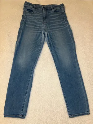 American Eagle Outfitters Highest Rise Jeggings in Blue Wash thumbnail 1
