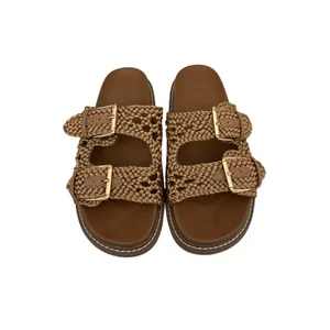 Joie Shoes Slip-On Brown Gold Woven Sandals Size Women's 7 thumbnail 2