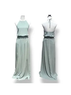 Show Me Your MuMu Dress Small Heather Halter Sage Crisp Wedding Resort Beach thumbnail 3