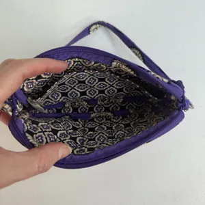 Vera Bradley Simply‎ Violet Wristlet Wallet Purple Floral Paisley Zip ID Card thumbnail 8