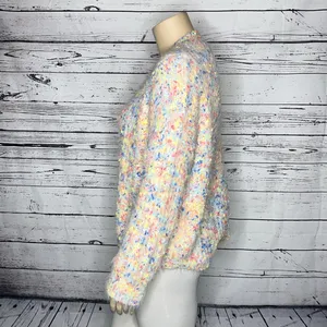 Chic Soul Size 1XL Rainbow Confetti Eyelash Open Weave Sweater Top thumbnail 3
