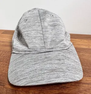 NIKE Featherlight Ponytail Opening Cap Hat Girls 4/6X Gray Pink Bill Logo thumbnail 1