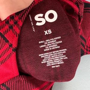 SO Vibrant Red and Black Checkered Mini Dress thumbnail 3