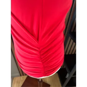 Zara red shirt short sleeves crossbody size small thumbnail 2
