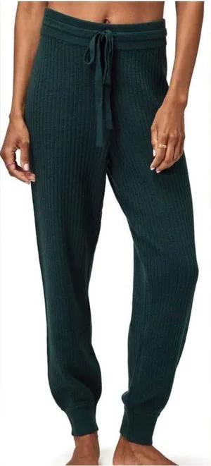 Spiritual Gangster Luxe Essential Rib Joggers Dark Green thumbnail 1