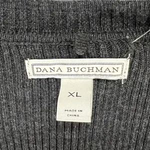 Dana Buchman Sweater Dress With Scarf‎ XL Gray Ribbed Fit Flare Timeless Career thumbnail 11