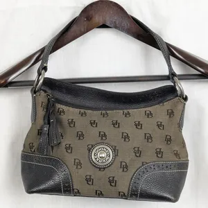 Dooney & Bourke Signature Leather & Canvas Shoulder Bag thumbnail 1
