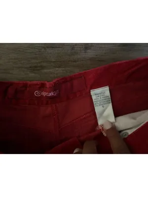 Vtg Rip Curl Girl Womens 7 Red Low Rise Corduroy Flare Pants thumbnail 2