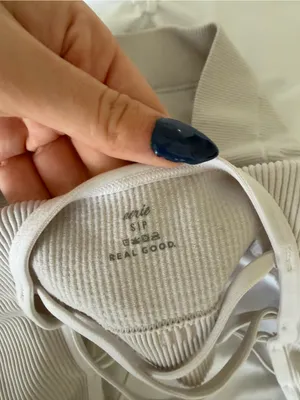 aerie Ribbed Crisscross Back Crop Top - Cream thumbnail 3