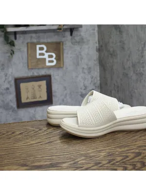 NWT Clarks Drift Twist Wedge Slide Sandals 26181604 Cream Off White 8M thumbnail 12