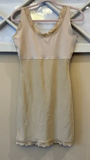 Spanx Women's L Beige Knee Length‎ Lace Trim Shape Wear Slip Dress Large thumbnail 1
