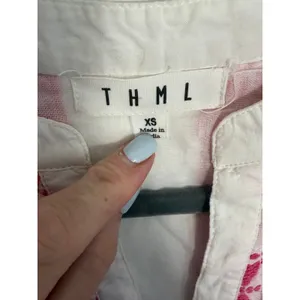 THML Pink & White Geometric Embrodiered Dress size medium thumbnail 2