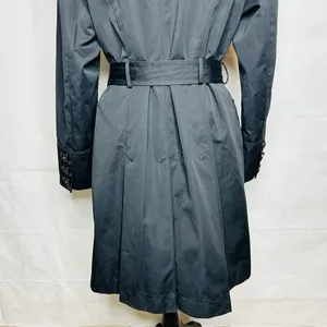 Jones New York Coat Size Large Black Faux Fur Removeable Collar Belted Trench thumbnail 11