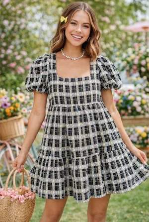 English Factory Tweed Babydoll‎ Mini Dress thumbnail 1