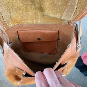 Patricia Nash Vintage‎ Patch leather saddle bag Nepali Coast Hawaii suede inside thumbnail 14