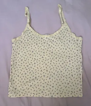 Victoria's Secret Cream Butter Yellow with Pink Floral Print thumbnail 1