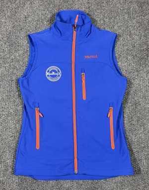 Marmot Vest Women's XS Tempo M3 Blue Full Zip Softshell Sleeveless Pockets‎ thumbnail 1