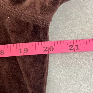 Oleg Cassini Sport Small Full Zip Front‎ Jacket Brown Velour Pockets Y2K Active thumbnail 8