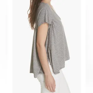 We The Free Free People Nori Relaxed Tee Gray Flowing Swing Top Size Small thumbnail 5