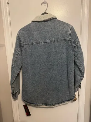 Excuse Denim Jacket Size Small Blue thumbnail 2