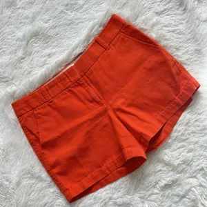 J. Crew Chino Shorts Womens Size 4 Orange 100% Cotton Preppy Summer Flat Front thumbnail 1
