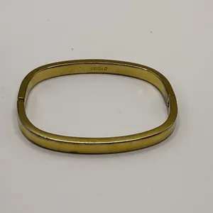 Monet Hinged Bangle Bracelet Slim Stackable Gold Tone Estate‎ thumbnail 3