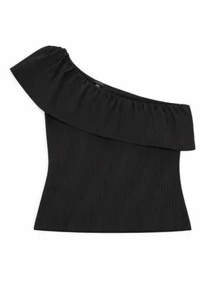 Ann Taylor Black One Shoulder Top NWOT thumbnail 3