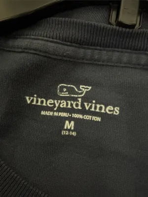 VINEYARD VINES Whale Logo Tee M 16” p2p Navy EUC thumbnail 3