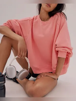 NWT Free People FP Movement Trackline Crew - Taffy Pink Coral - Large thumbnail 3