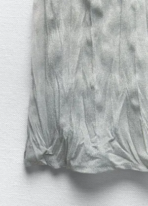 NWT Silver Metallic Sparkle Midi Skirt. Size Large thumbnail 4