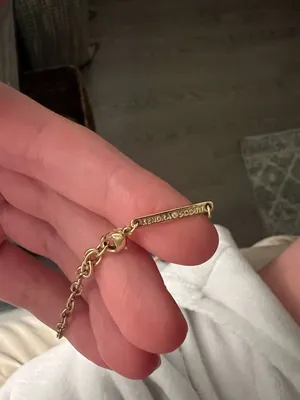 Kendra Scott Gold Necklace with Teal Oval Stone thumbnail 4