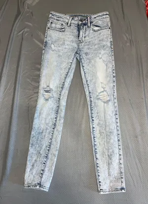 American Eagle Flex Straight Leg Whitewashed Jeans thumbnail 1