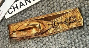 Non Signe Bronze Leather Wrap Belt Size S/M thumbnail 1