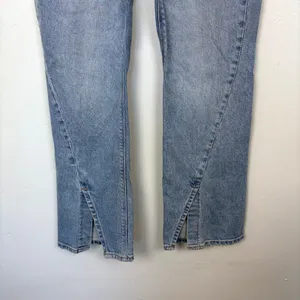 American Eagle '90s Bootcut Jean Faded Indigo Split Hem Y2K Streetwear‎ Size 4 thumbnail 4