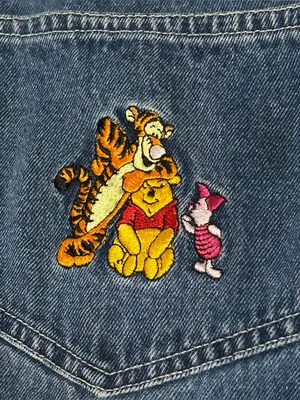 Vintage Disney Winnie The Pooh Cotton Denim Overalls Shorts Women’s Size Small thumbnail 3