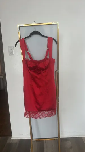 Claudelle Mini Dress in Red thumbnail 6