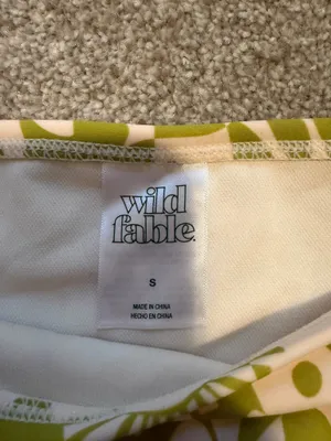 Wild Fable Green/White Retro Floral Bikini Set thumbnail 6