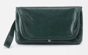 HOBO‎ LAUREN CLUTCH LEATHER WRISTLET WALLET Sage Henna Luxury Leather, NWT thumbnail 1